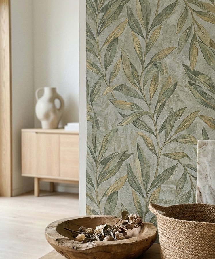 Copper geometric wallpaper detail